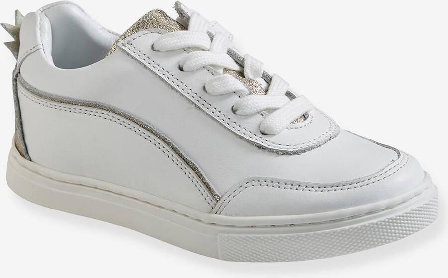 VERTBAUDET Leren sneakers ananas meisje wit