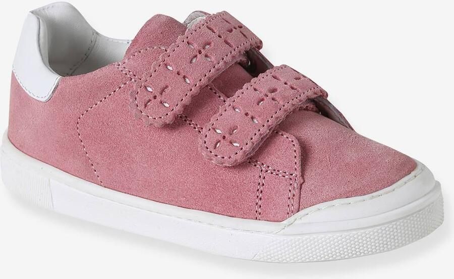 VERTBAUDET Leren sneakers met klittenband kleutercollectie meisjes rozen - Foto 2