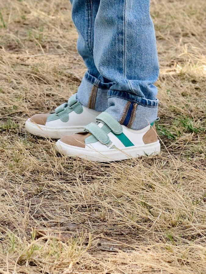 VERTBAUDET Leren sneakers met klittenband voor jongens kleutercollectie veel groen - Foto 2
