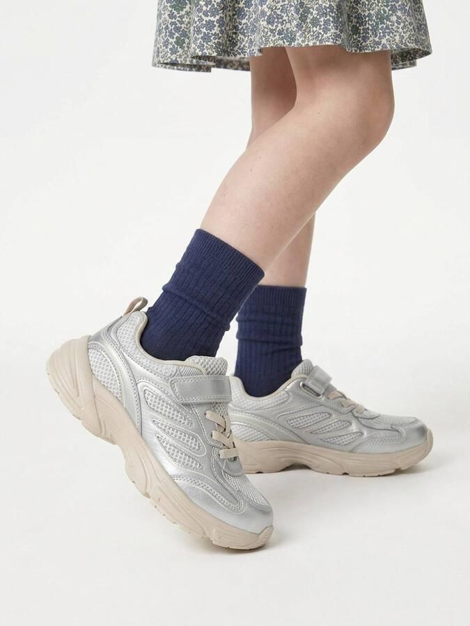 VERTBAUDET Meisjes sneakers met klittenbandsluiting zilver - Foto 2