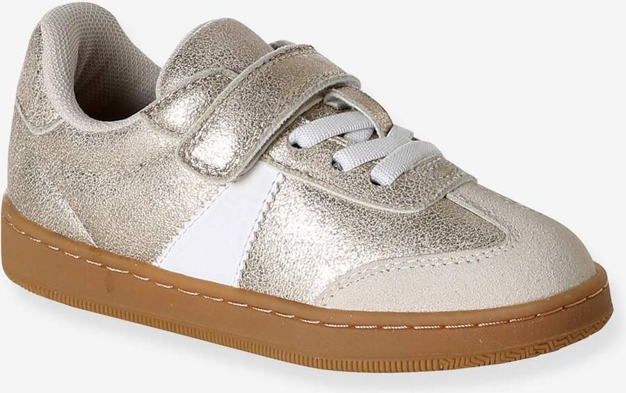 VERTBAUDET Meisjes sneakers synthetisch met klittenband goud - Foto 2