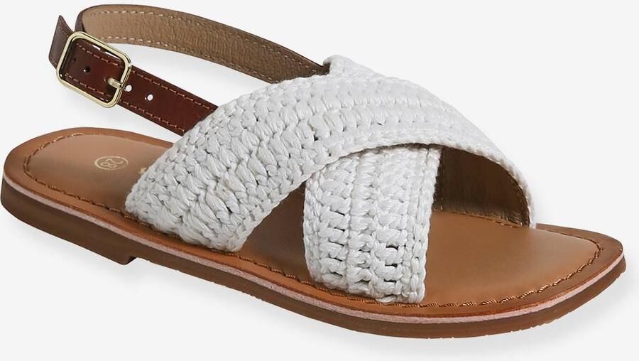 VERTBAUDET Open kindersandalen met gekruiste riempjes ecru - Foto 2