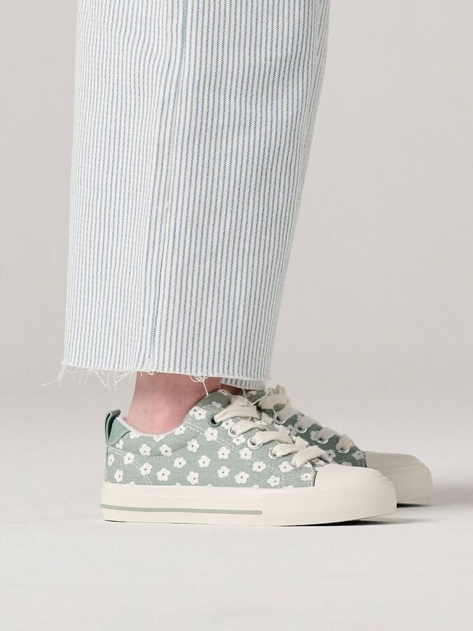 VERTBAUDET Stoffen decoratieve sneakers voor meisjes groen bedrukt