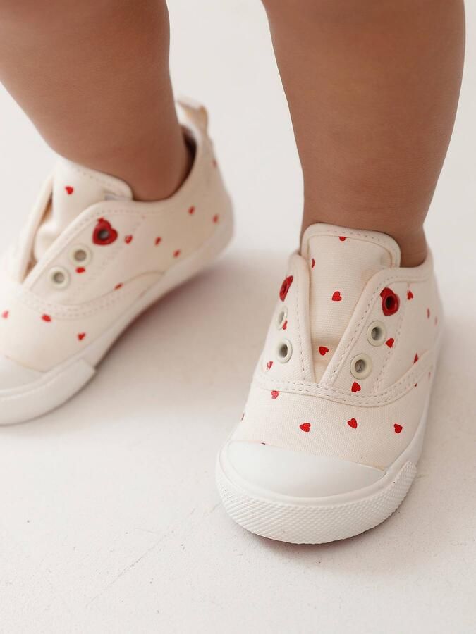 VERTBAUDET Stoffen elastische babysneakers beige bedrukt