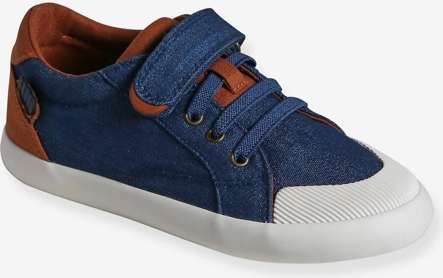 VERTBAUDET Stoffen sneakers met elastische veters kleutercollectie jeansblauw