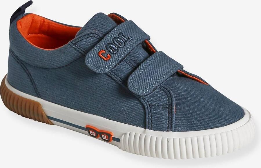 VERTBAUDET Stoffen sneakers met klittenband voor kinderen indigoblauw