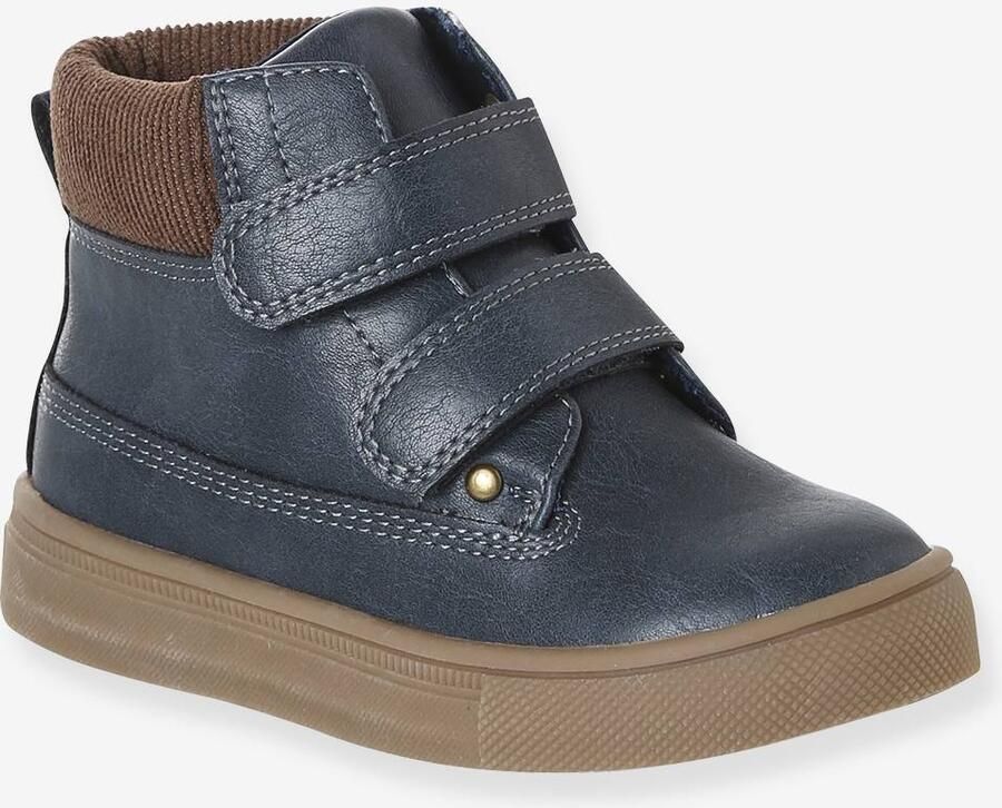 VERTBAUDET Synthetische boots voor jongens met klittenband uit de kleutercollectie marineblauw