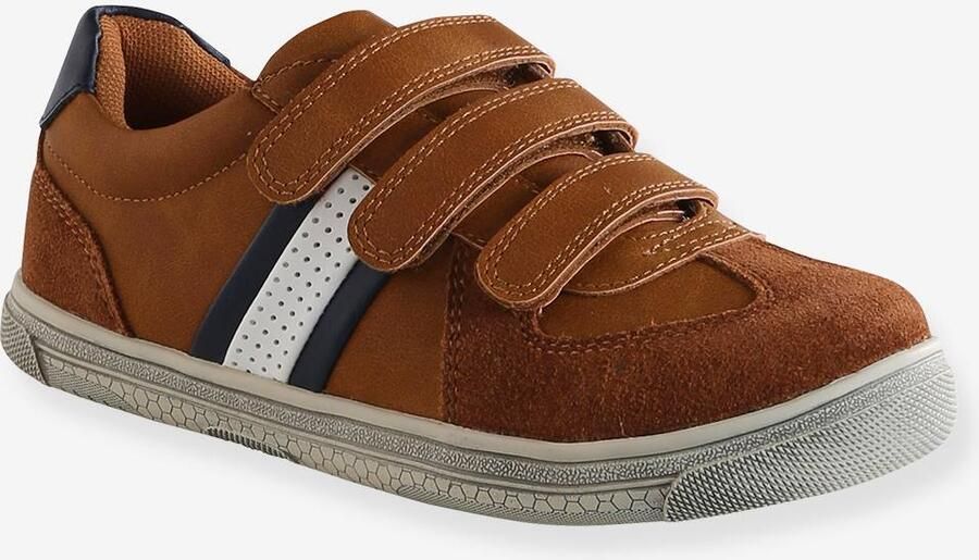 VERTBAUDET Tennisschoenen met klittenband voor jongens bruin