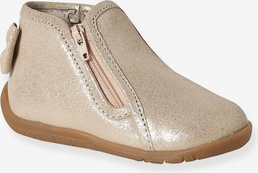 VERTBAUDET Zachte babyboots met ritssluiting van leer goud - Foto 2