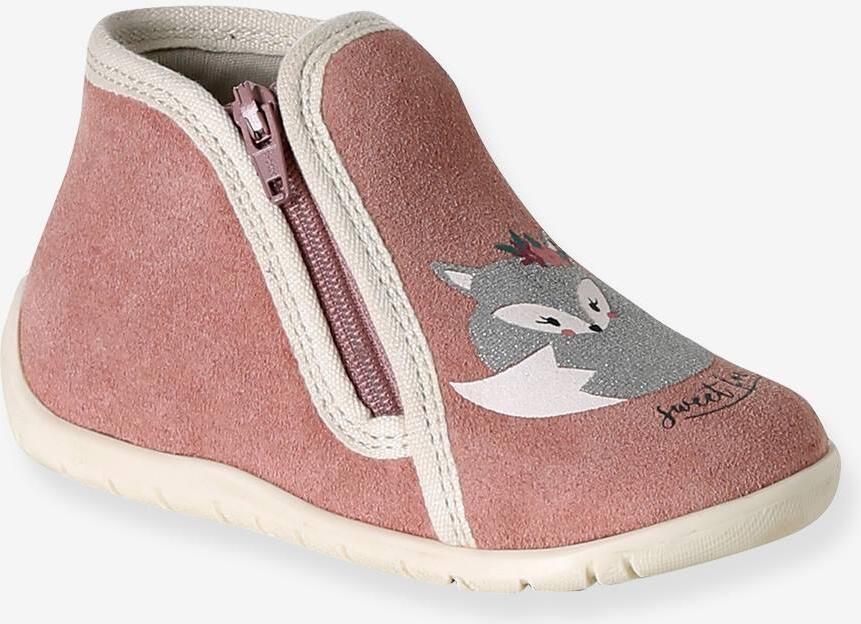 VERTBAUDET Zachte babyboots met ritssluiting van leer oudroze - Foto 2