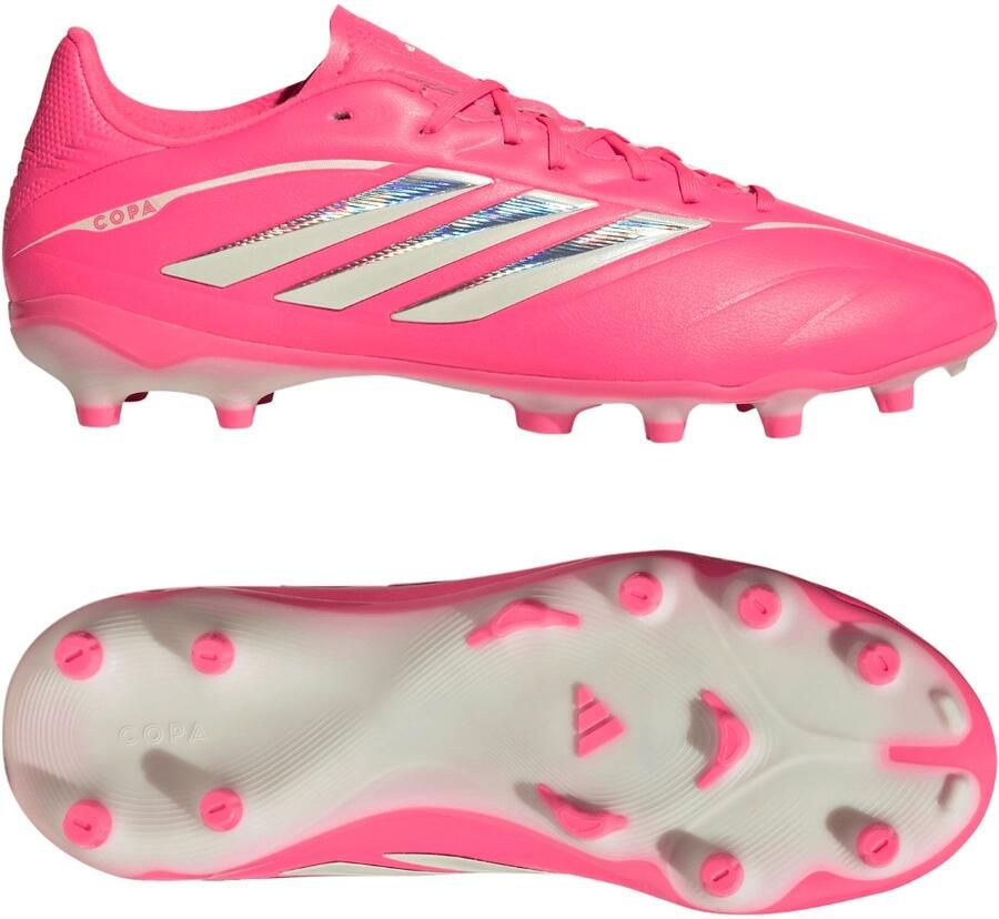 Adidas Copa Pure IV League Gras Voetbalschoenen (FG) Kids Felroze Zilver Wit