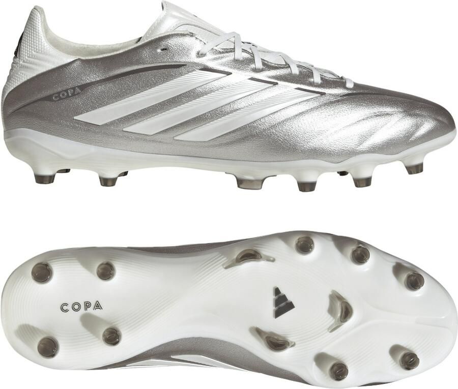 Adidas Copa Pure IV Pro Gras Voetbalschoenen (FG) Zilver Wit Donkergrijs