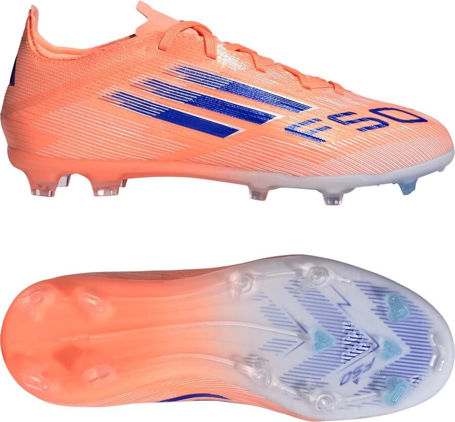 Adidas F50 Elite Gras Voetbalschoenen (FG) Kids Oranje Blauw Wit