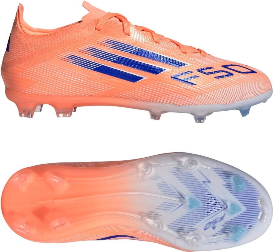 Adidas F50 Elite Gras Voetbalschoenen (FG) Kids Oranje Blauw Wit