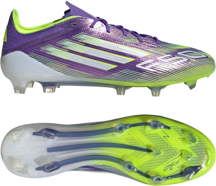 Adidas F50 Elite Gras Voetbalschoenen (FG) Paars Wit Neongeel - Foto 3
