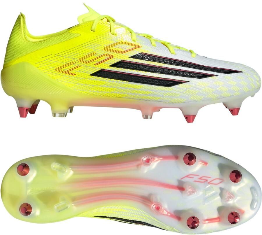 Adidas F50 Elite IJzeren-Nop Voetbalschoenen (SG) Neongeel Zwart Rood