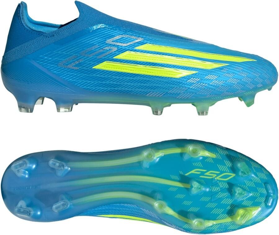 Adidas F50 Elite Laceless FG Ice Cold Precision Lucid Ray Blue Geel Light Utility Aqua