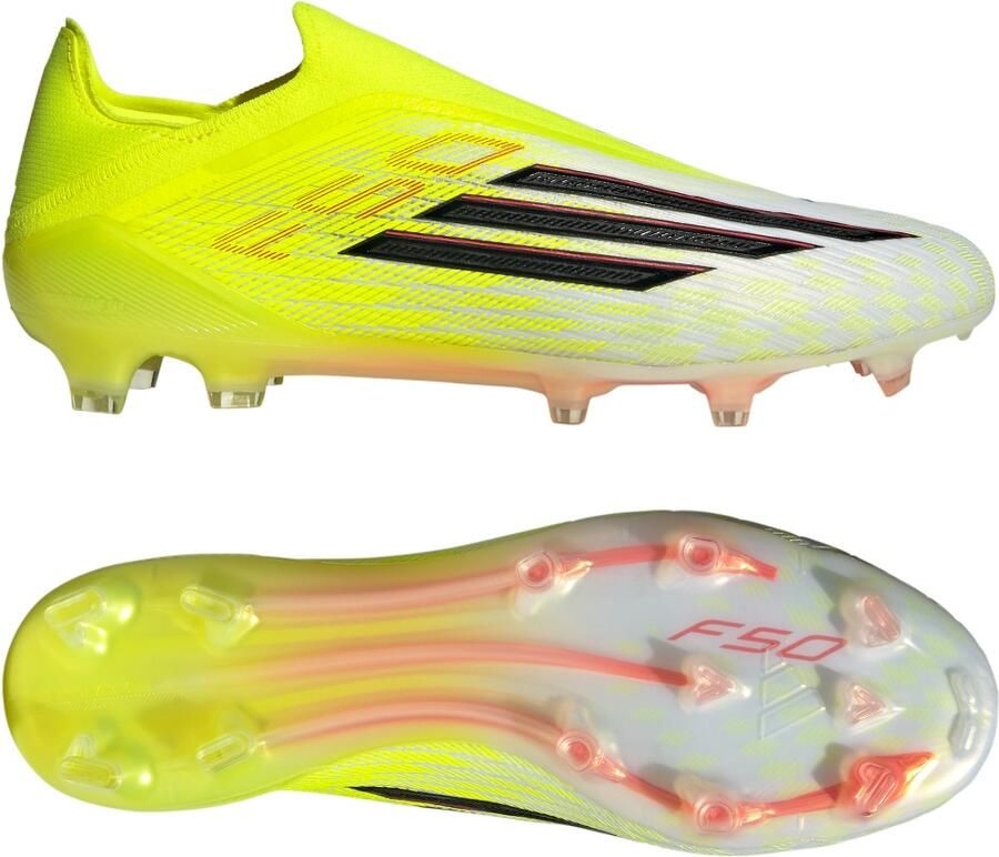 Adidas F50 Elite Veterloze Gras Voetbalschoenen (FG) Neongeel Zwart Rood