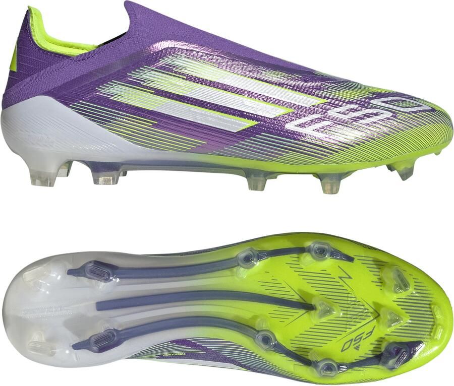 Adidas F50 Elite Veterloze Gras Voetbalschoenen (FG) Paars Wit Neongeel - Foto 3