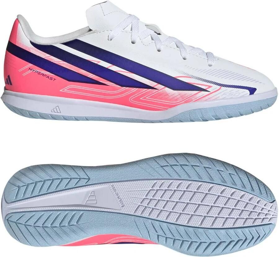 Adidas F50 Hyperfast Club Zaalvoetbalschoenen (IN) Kids Wit Paars Roze