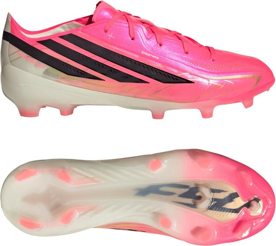 Adidas F50 Hyperfast Elite Gras Voetbalschoenen (FG) Kids Felroze Zwart Goud Wit - Foto 4