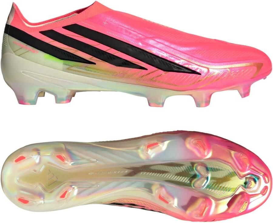 Adidas F50 Hyperfast Elite Veterloze Gras Voetbalschoenen (FG) Felroze Zwart Goud Wit
