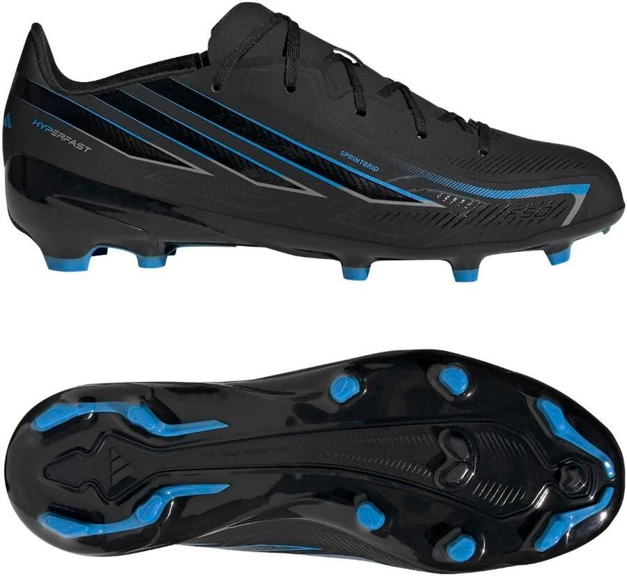 Adidas F50 Hyperfast League Gras Voetbalschoenen (FG) Kids Zwart Blauw