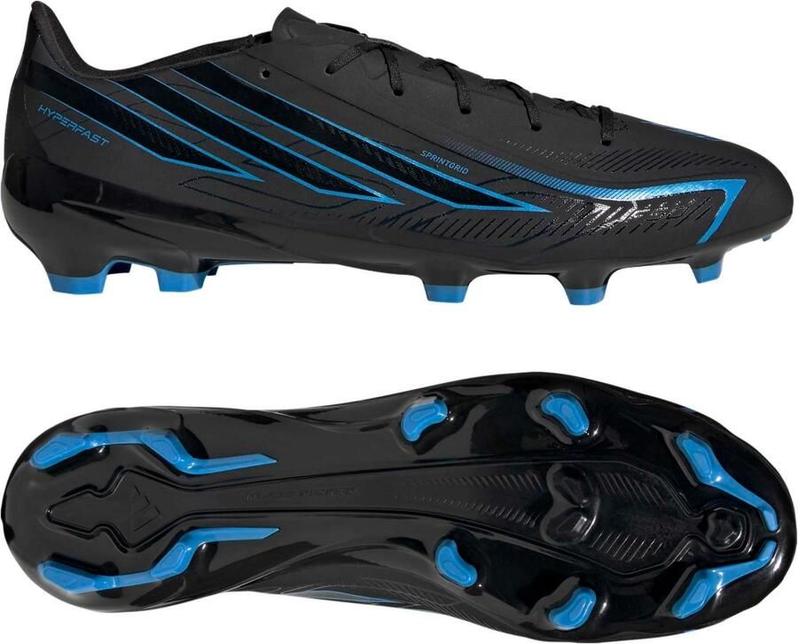Adidas F50 Hyperfast League Gras Voetbalschoenen (FG) Zwart Blauw