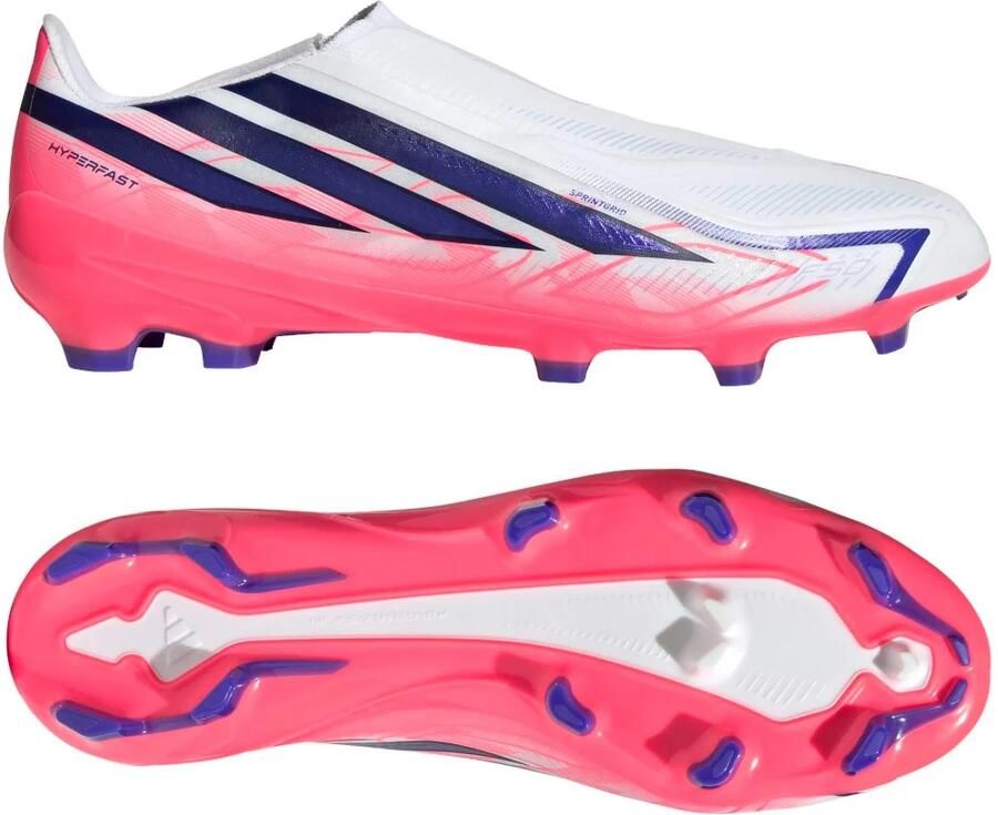 Adidas F50 Hyperfast League Veterloze Gras Voetbalschoenen (FG) Wit Paars Roze