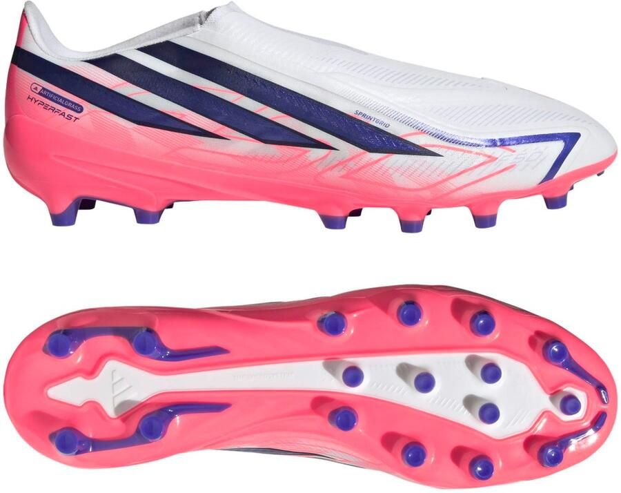 Adidas F50 Hyperfast League Veterloze Kunstgras Voetbalschoenen (AG) Wit Paars Roze - Foto 2