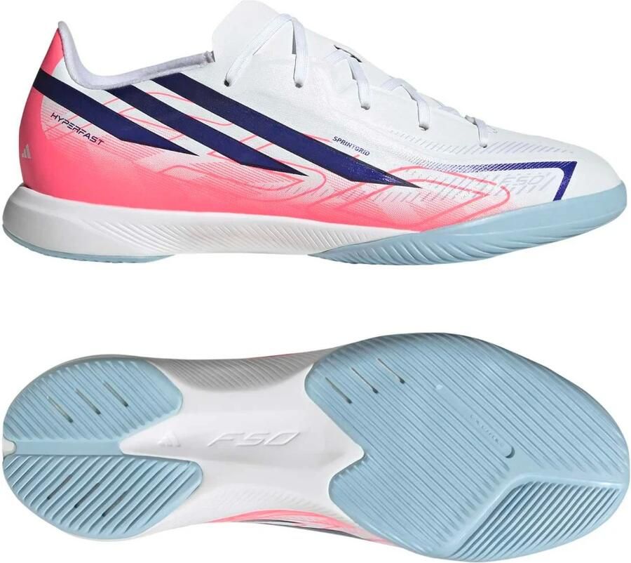 Adidas F50 Hyperfast League Zaalvoetbalschoenen (IN) Kids Wit Paars Roze