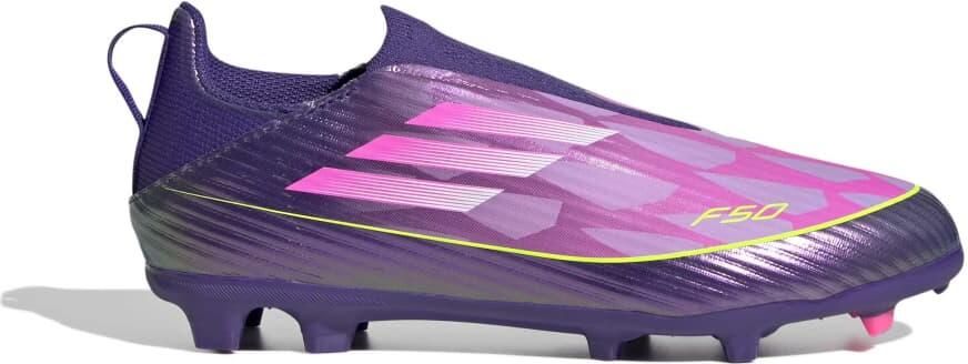 adidas F50 Lamine Yamal League Veterloze Gras Kunstgras Voetbalschoenen (MG) Kids Paars Roze Geel