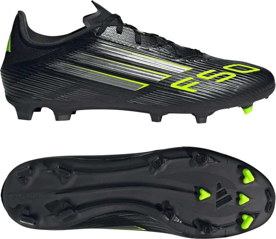 Adidas Perfor ce F50 League FG MG senior voetbalschoenen zwart zilvergrijs geel - Foto 4