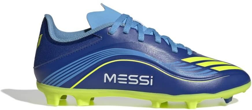 Adidas F50 Messi League Gras Kunstgras Voetbalschoenen (MG) Kids Blauw Geel