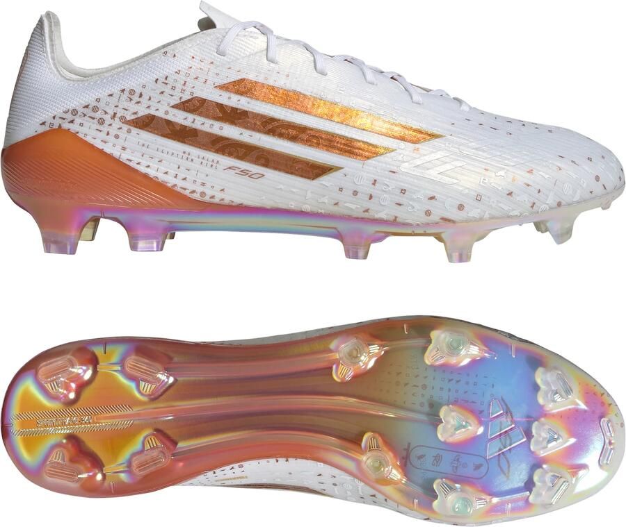 Adidas F50 Salah Elite Gras Voetbalschoenen (FG) Wit Goud Oranje