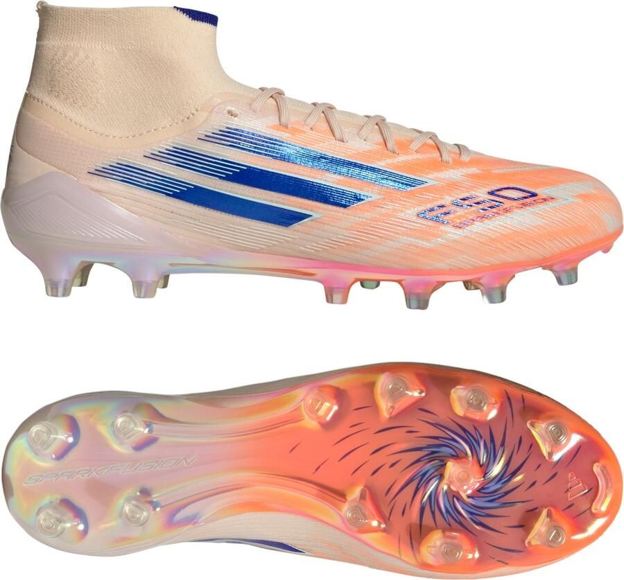 Adidas F50 Sparkfusion Elite Gras Kunstgras Voetbalschoenen (MG) Dames Oranje Blauw - Foto 2