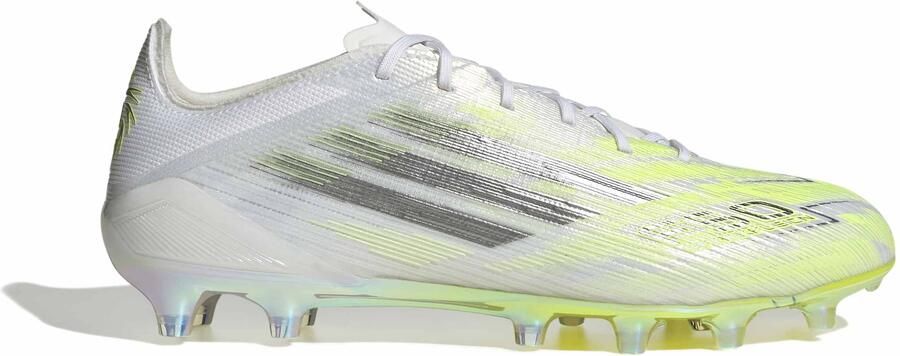 Adidas F50 Sparkfusion Elite Low Gras Kunstgras Voetbalschoenen (MG) Dames Wit Grijs Neongeel