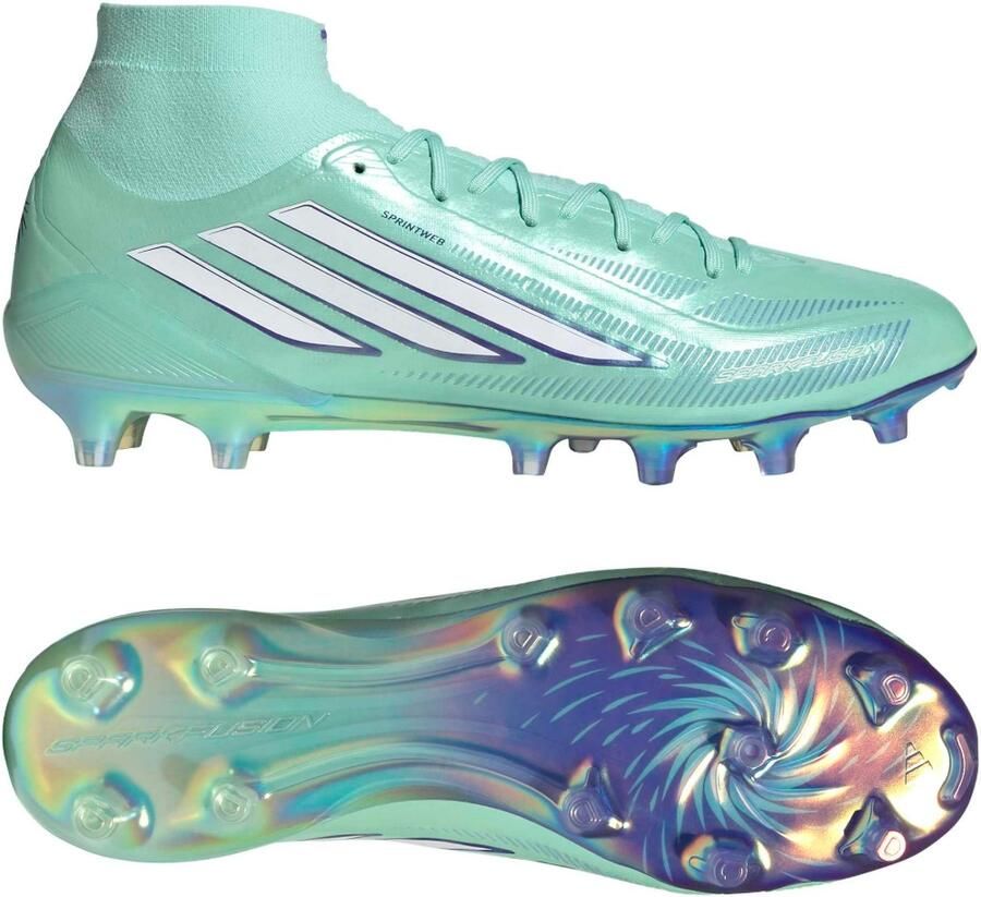 Adidas F50 Sparkfusion Elite Mid Gras Kunstgras Voetbalschoenen (MG) Dames Mintgroen Wit Blauw