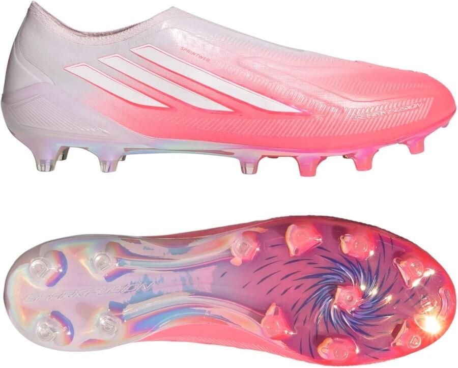 Adidas F50 Sparkfusion Elite Veterloze Gras Kunstgras Voetbalschoenen (MG) Dames Roze Wit