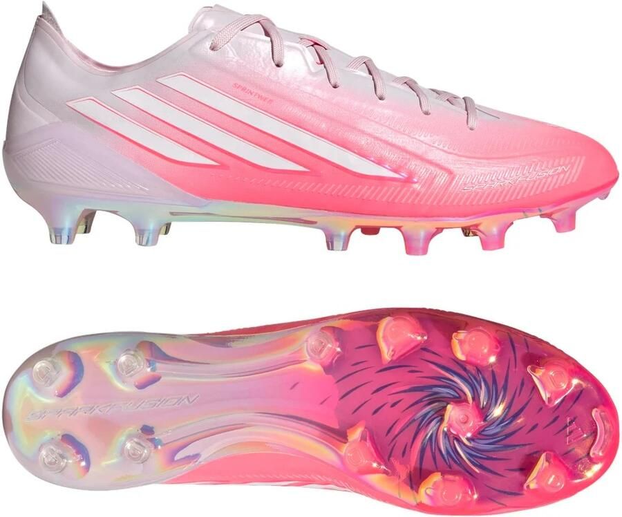 Adidas F50 Sparkfusion Elite Gras Kunstgras Voetbalschoenen (MG) Dames Roze Wit