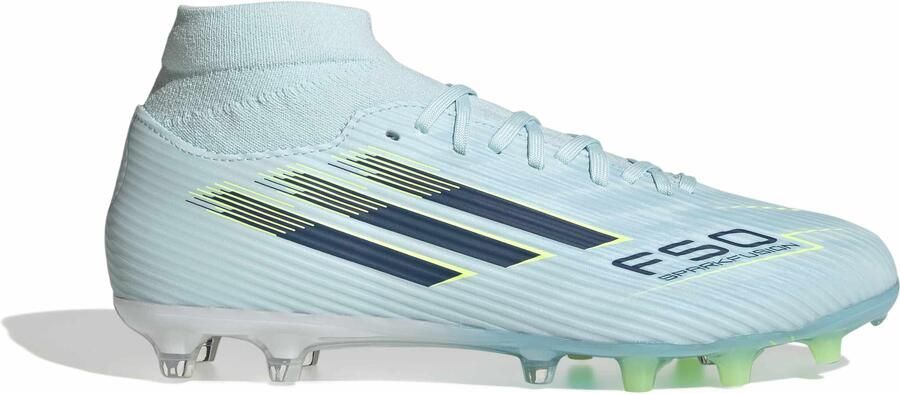 Adidas F50 Sparkfusion League Gras Kunstgras Voetbalschoenen (MG) Dames Lichtblauw Donkerblauw Neongeel