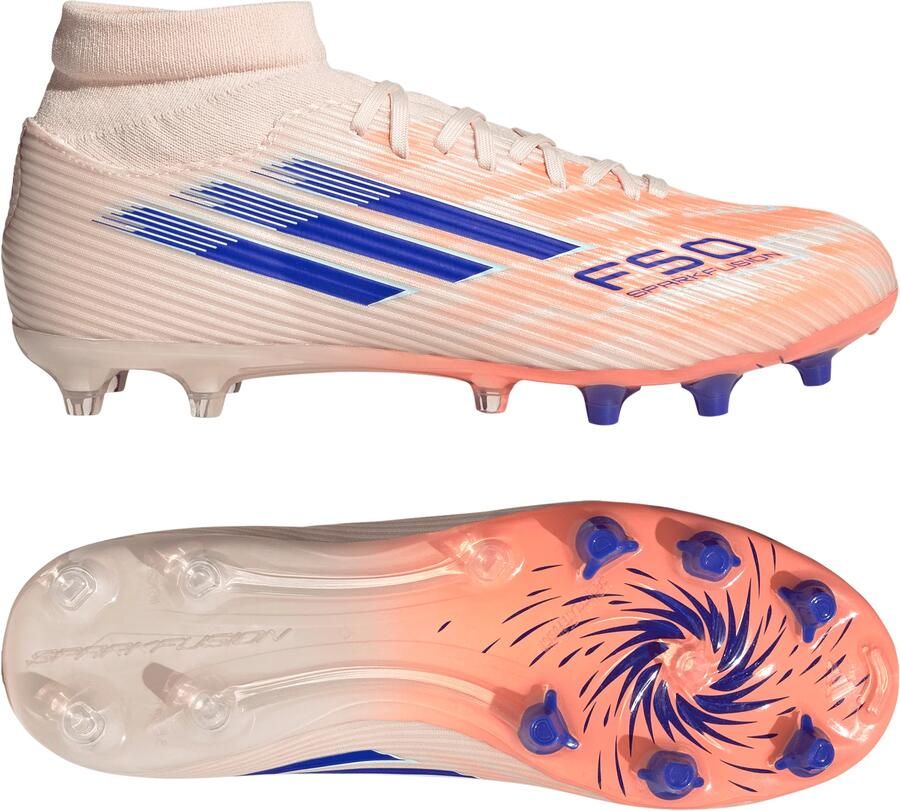 Adidas F50 Sparkfusion League Gras Kunstgras Voetbalschoenen (MG) Dames Oranje Blauw