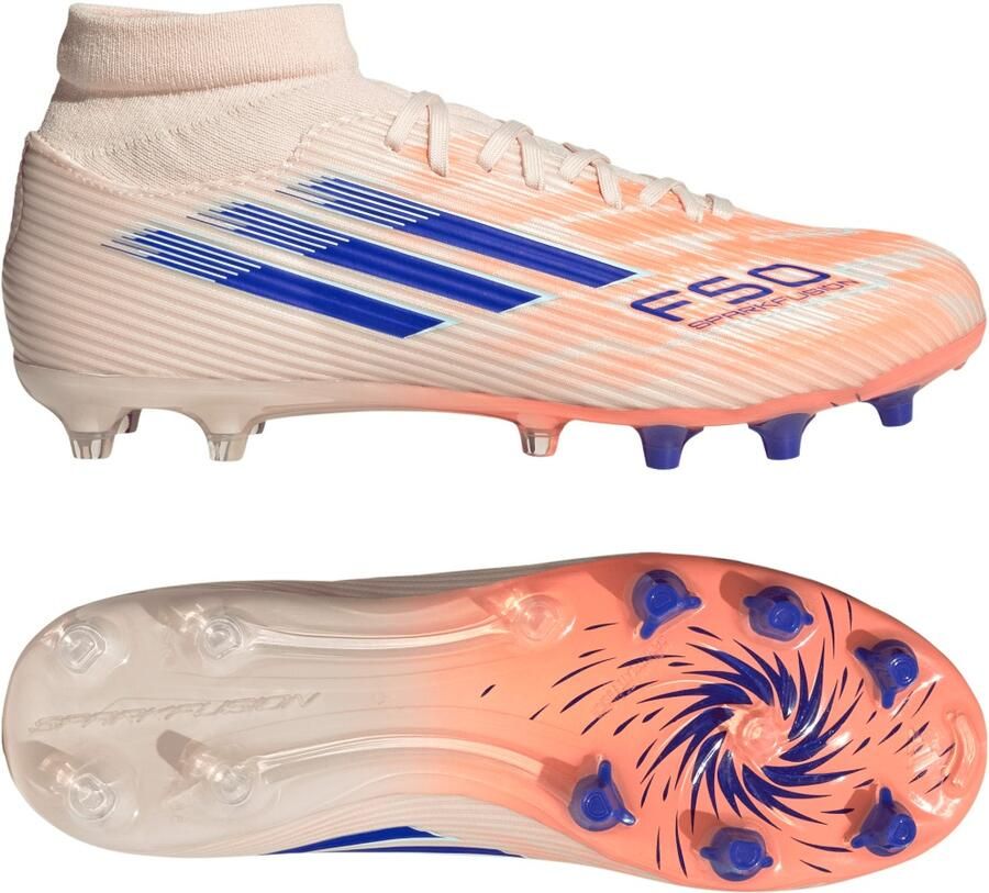 Adidas F50 Sparkfusion League Gras Kunstgras Voetbalschoenen (MG) Dames Oranje Blauw