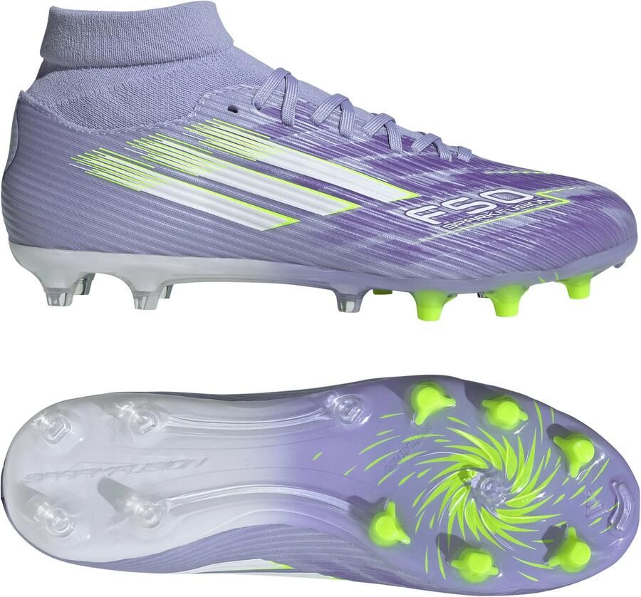 Adidas F50 Sparkfusion League Gras Kunstgras Voetbalschoenen (MG) Dames Paars Geel