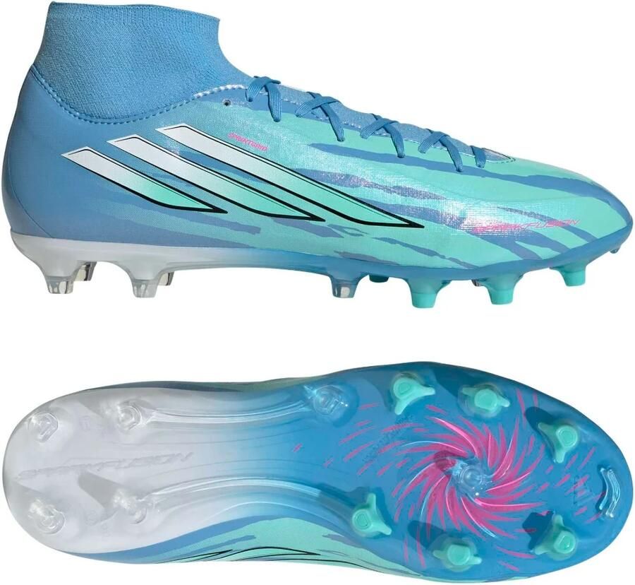 Adidas F50 Sparkfusion Trinity League Gras Kunstgras Voetbalschoenen (MG) Dames Blauw Felblauw Felroze