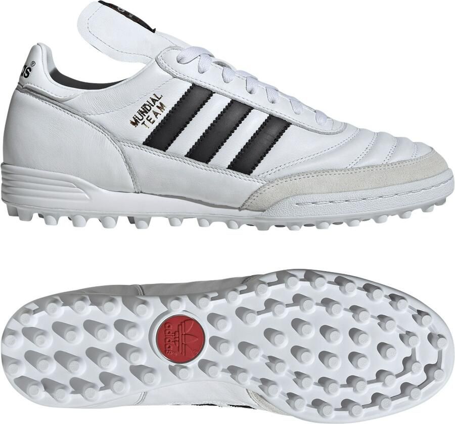 Adidas Mundial Team Turf Voetbalschoenen (TF) Wit Zwart Goud - Foto 2