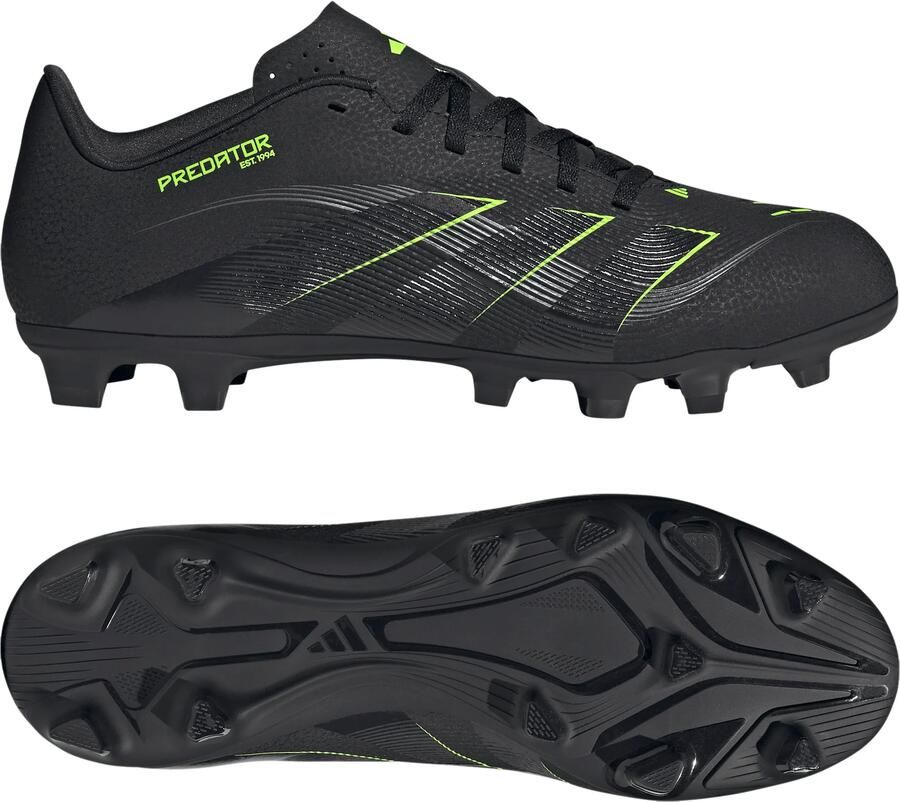 Adidas Predator Club Gras Kunstgras Voetbalschoenen (MG) Zwart Donkergrijs Neongeel - Foto 4