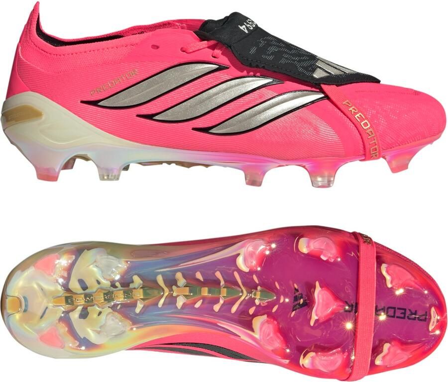 Adidas Predator Elite FT Gras Voetbalschoenen (FG) Felroze Zilvergrijs Zwart Goud