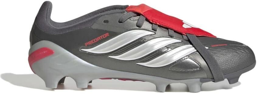 Adidas Predator Elite FT Gras Voetbalschoenen (FG) Kids Donkergrijs Wit Zilver Rood