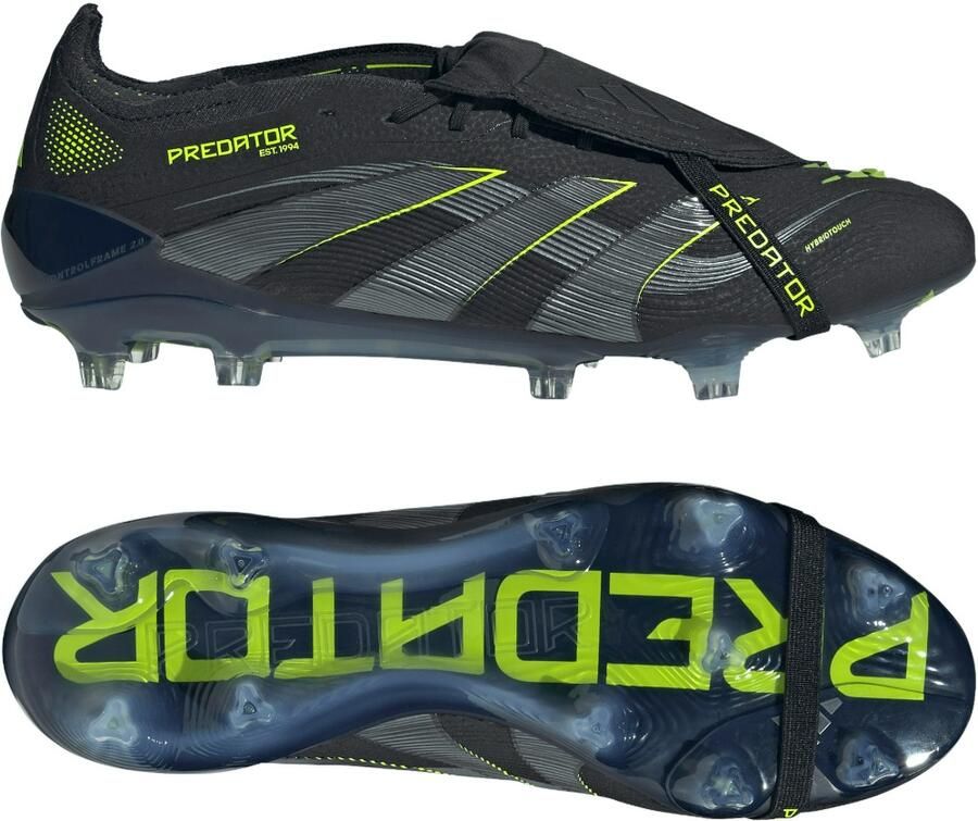 Adidas Predator Elite FT Gras Voetbalschoenen (FG) Zwart Donkergrijs Neongeel - Foto 2